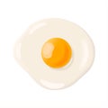 Fried egg isolated on white background.